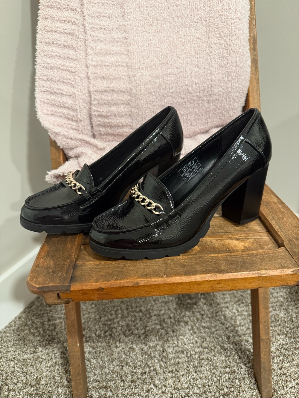 Jones New York Cyrena Black Patent Chain Loafers 7.5M - Picture 14 of 16